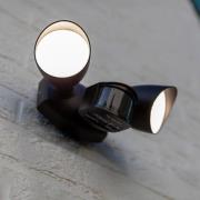 LED-sensor-buitenwandspot SHRIMP zwart 20 W 2-lamps IP54