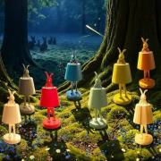 Kare LED-batterijlamp Animal Rabbit, groen, IP44, 29 cm