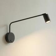 wandlamp Nex, zwart, metaal, hoogte 27 cm, GU10