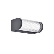 LED buiten wandlamp Monaco, donkergrijs, breedte 25 cm, metaal