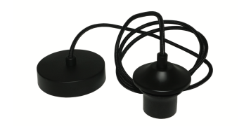 Artdelight Pendel - hanglamp met strijkijzersnoer - Ø 10 x 300 cm - zw...