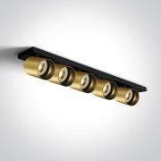 ONE Light Retro GU10 Spots - opbouwspot 5L - 65 x 7 x 10 cm - geborste...