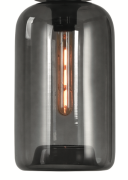 Artdelight Botany - glazen lampenkap - Ø 17,5 x 30 cm - gerookt