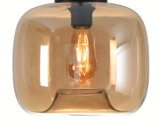 Artdelight Preston - glazen lampenkap - Ø 28 x 26 cm - amber