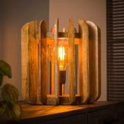 Vico Stripes - tafellamp - 35 x 35 x 35 cm - mango hout