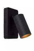 Lucide Clubs - wandspot - 9 x 14,9 x 16 cm - zwart