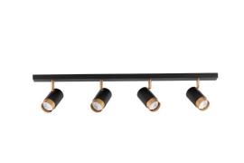 Nova Luce Pogno - opbouwspot 4L - 80 x 6 x 12,5 cm - zandzwart en goud