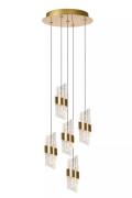 Lucide Kligande - hanglamp - Ø 30 x 150 cm - 5 x 7,8W LED incl. - goud