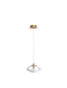 Nova Luce King - hanglamp - Ø 16 x 200 cm - goud en transparant
