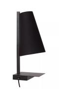 Lucide Gregory - bedlamp met USB-poort - 19,8 x 18 x 45 cm - zwart