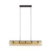Vico Tube Amber Glass - hanglamp - 120 x 20 x 150 cm - zwart