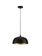 Nova Luce Sqube - hanglamp - Ø 35 x 130 cm - zandzwart en goud