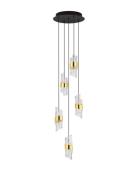 Nova Luce Seneca - hanglamp - Ø 30 x 150 cm - 41W LED incl. - goud en ...