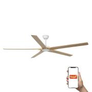 Faro Bigwood 20 XL SMART - plafondventilator - Ø 200 cm - mat wit en d...