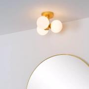 Lucide Trudy - planfondlamp - Ø 30 x 18 cm - IP44 - mat goud/messing