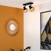 Lucide Lucas - plafondverlichting - 26 x 14,5 x 10 cm - zwart & goud
