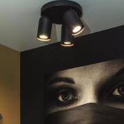 Lucide Punch - opbouwspot - Ø 21 x 9,5 cm - zwart