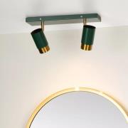 Lucide Floris - opbouwspot - 35 x 10,9 x 12,5 cm - groen en messing