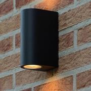 Lucide Zaro Round - buiten wandlamp - 7,8 x 6,8 x 16 cm - IP44 - zwart